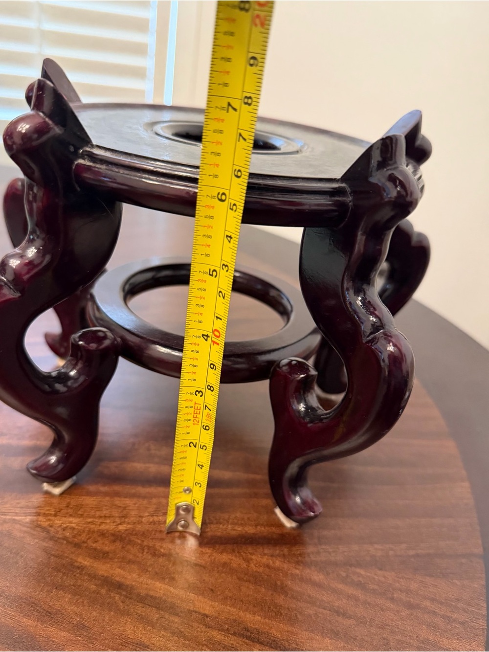 Dark Mahogany Wooden Display Stand - Home Accents Vases
